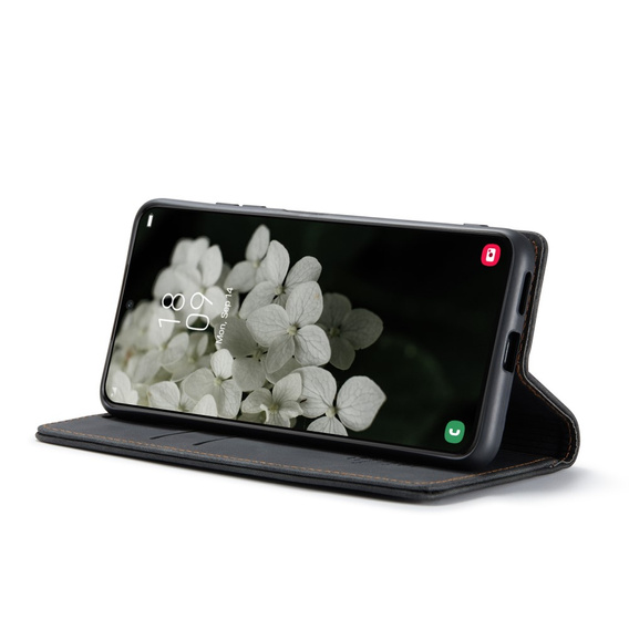 CASEME case for Samsung Galaxy S22+ Plus 5G, Leather Wallet Case, black