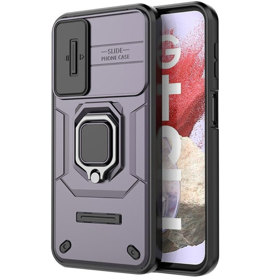 Case for Samsung Galaxy M34, KickStand Camera Lens, purple