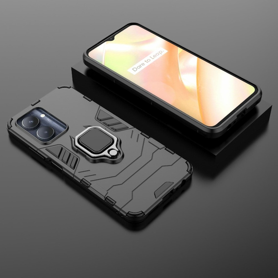 Case for Realme C33, Kickstand Ring, black