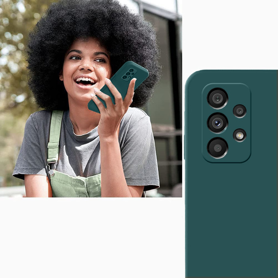 Case for Samsung Galaxy A13 4G, Silicone Lite, dark green