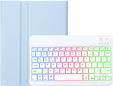 Case with illuminated bluetooth keyboard for iPad 10.9 2022 (10 gen.), blue