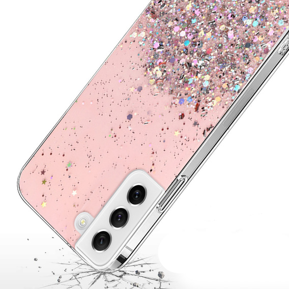 Case for Samsung Galaxy S22 5G, Glittery, pink