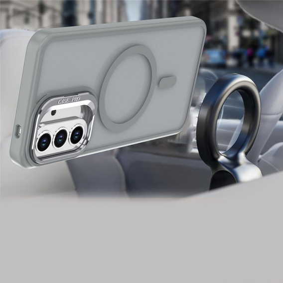 Skin-touch case with MagSafe stand for Samsung Galaxy A37 5G, grey