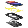 Spigen case for iPhone 16E, Tough Armor Mag MagSafe, black + 9H Tempered Glass