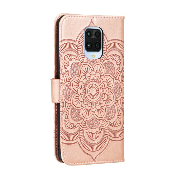 Flip case for Xiaomi Redmi Note 9s/ 9 Pro, Mandala Flower, pink rose gold