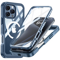 Case for iPhone 16 Pro Max, Shockproof, with glass, for MagSafe, dark blue