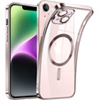 Case for iPhone 14, Electro MagSafe, pink + Screen Glass