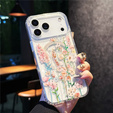 Magnetic case with floral laser pattern for iPhone 17 Pro