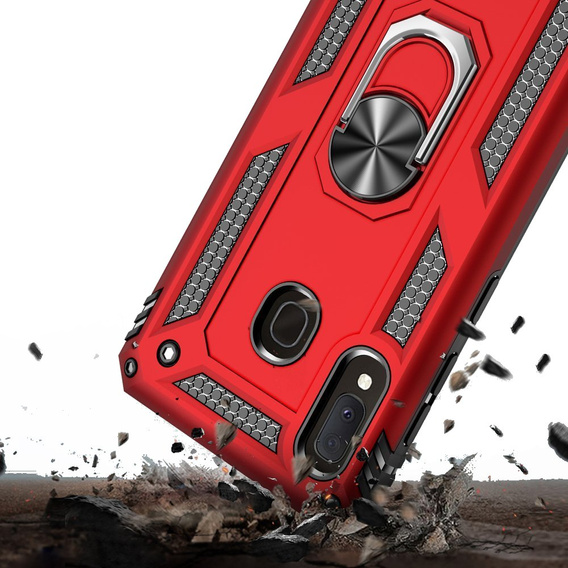 Armor Case for Samsung Galaxy A20E, Nox Case Ring, red