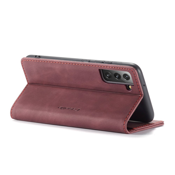 CASEME case for Samsung Galaxy S22+ Plus 5G, Leather Wallet Case, red