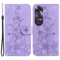 Flip case for Oppo A60, Lily Flower, purple