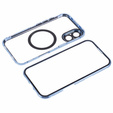 Magnetic Dual Glass MagSafe case for iPhone 16, blue