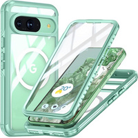 Case for Google Pixel 9 / Google Pixel 9 Pro, Shockproof, with glass, for MagSafe, green