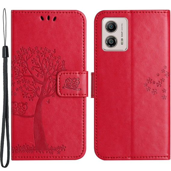 Flip case for Motorola Moto G53 / G23 / G13, tree, red