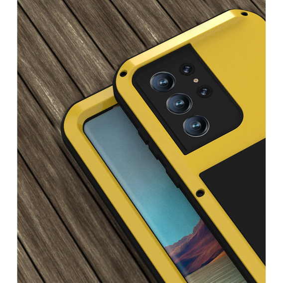 Love Mei Case for Samsung Galaxy S22 Ultra, armored without glass, yellow