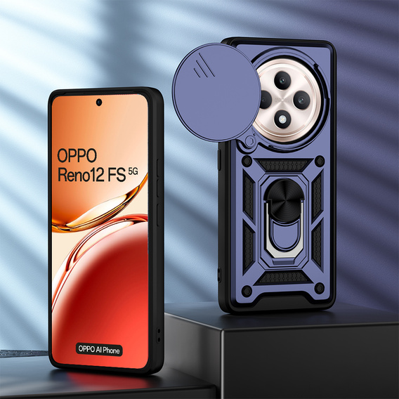 Case for Oppo Reno 12FS / Oppo Reno 12F, CamShield Slide, blue