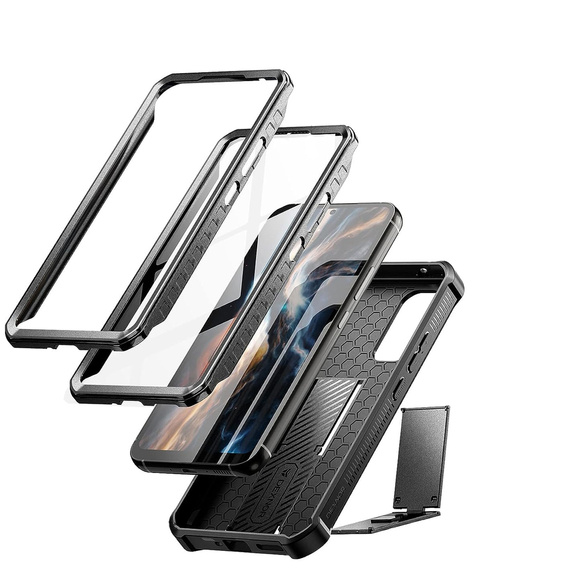 Armored case for Samsung Galaxy A34 5G, Dexnor Full Body (Two Frames), black