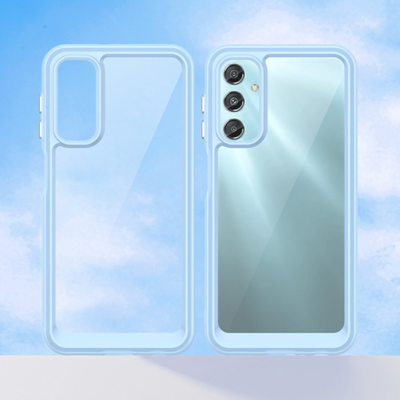Case for Samsung Galaxy A25 5G, Fusion Hybrid, transparent / blue + 9H glass