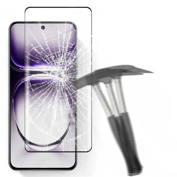 3D Tempered Glass for Oppo Reno 12 Pro, black frame