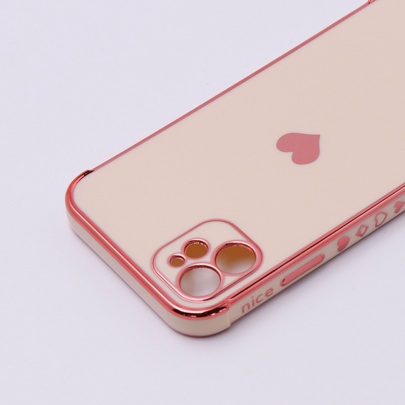 Case for Apple iPhone 11, Electro heart, pink rose gold