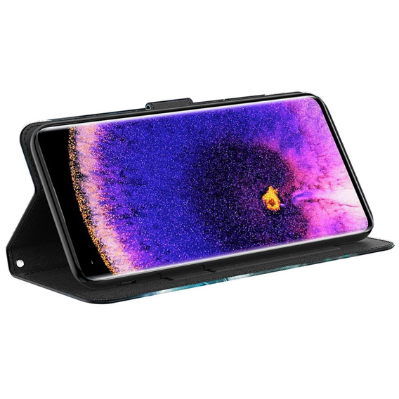 Flip case for Oppo A17, Wallet, Marble blue