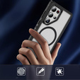 Case with frame for Samsung Galaxy S22 Ultra, for MagSafe, transparent / black