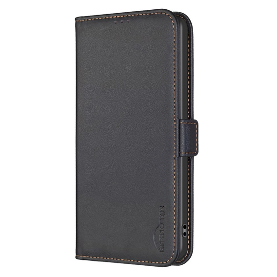 Flip case for Samsung Galaxy A15, BINFEN Wallet, black + 9H glass