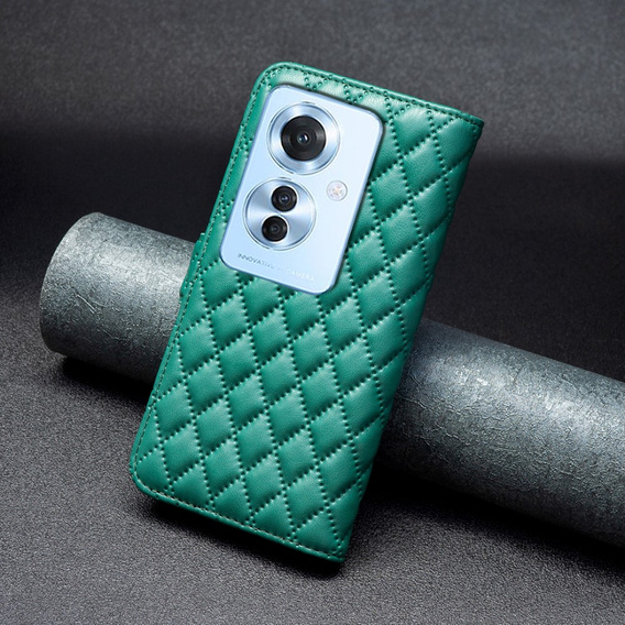 Flip case for Oppo Reno 11F 5G, Wallet, BINFEN COLOR, green