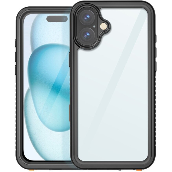 IP68 Waterproof Case for iPhone 16 Plus, black