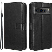Flip case for Google Pixel 8 Pro, Crazy Horse Wallet, black