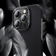 BENKS Kevlar Case voor iPhone 15 Pro, Carbon Fiber, black