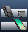 Case for Samsung Galaxy A26, for MagSafe, ERBORD Matt Case, black + Screen Glass