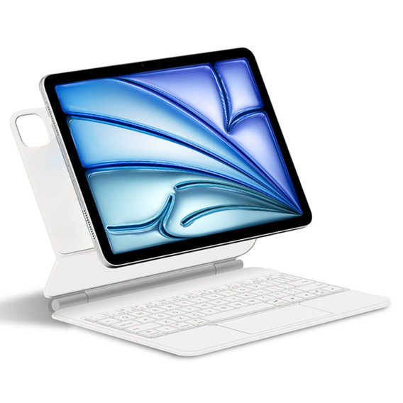 Keyboard Case for iPad Air 13" 2024, Magnetic Keyboard Touchpad, white