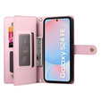Flip case for Samsung Galaxy S24 FE, Wallet Zipper Pocket, pink