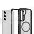 Case with frame for Samsung Galaxy S23 FE, for MagSafe, transparent / black