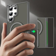 Case for Samsung Galaxy S25 Ultra, Kickstand Matt Case, for MagSafe, gray + Screen protector