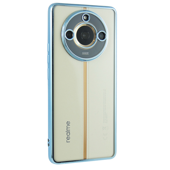 The case for Realme 11 Pro 5G / Pro+ 5G, Electroplating Frame, transparent / blue