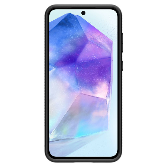 Spigen case for Samsung Galaxy A55 5G, Liquid Air, black + 9H Tempered Glass