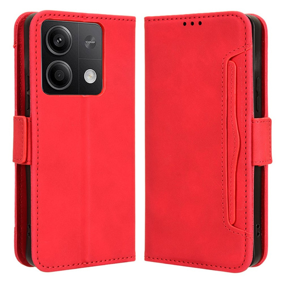 Flip case for Xiaomi Redmi Note 13 5G, Card Slot, red
