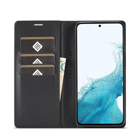 Flip case for Samsung Galaxy A55, Carbon LC.IMEEKE, black