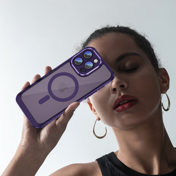 Case for iPhone 15 Pro, ERBORD Impact Guard, MagSafe, dark purple