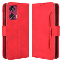 Flip case for Motorola Edge 50 Fusion 5G, Card Slot, red