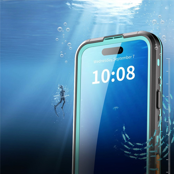 Case for iPhone 17 Pro Max, IP68 waterproof, SHELLBOX MagSafe, blue