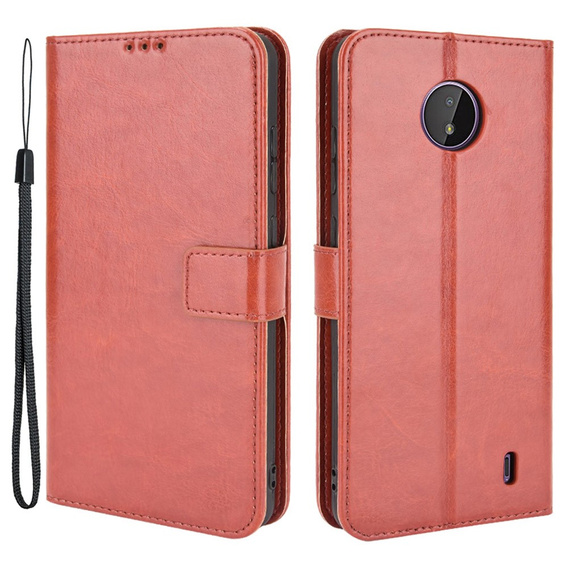 Flip case for Nokia C10 / C20, Crazy Horse Wallet, brown