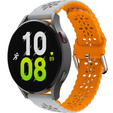 Universal 20mm Soft Hollowed-out Silicone Strap, grey/orange