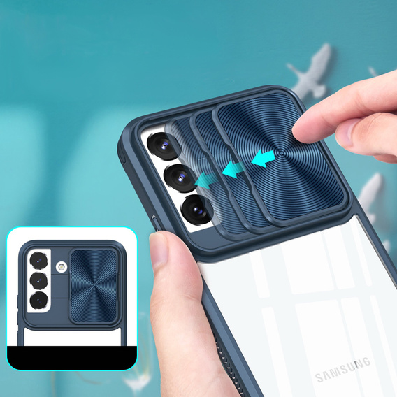 Case for Samsung Galaxy A34 5G, Slide Camera, blue