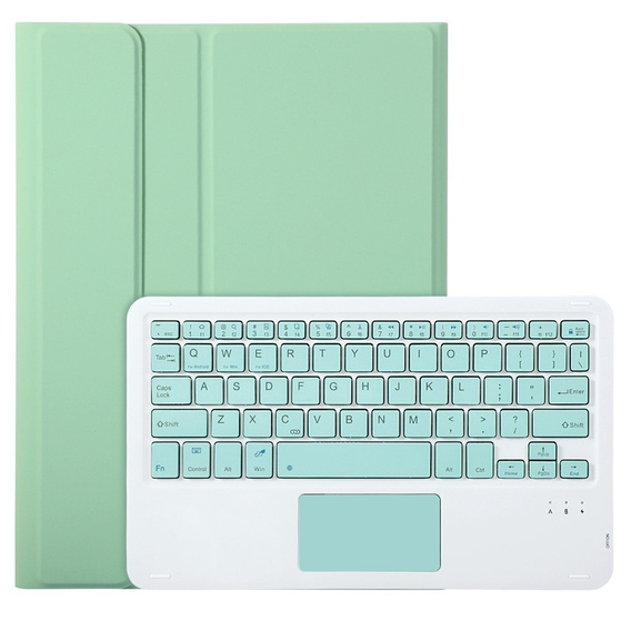 Case + keyboard iPad 10.9 2022 10 Gen, TouchPad Pen Slot, light green