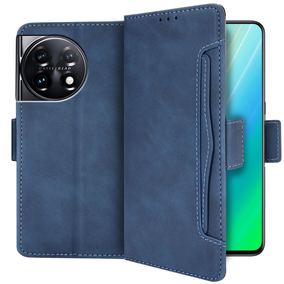 Flip case for OnePlus 11 5G, Card Slot, blue