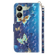 Flip case for Xiaomi Redmi 13C / Poco C65, Wallet, Butterflies blue