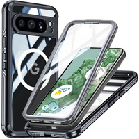 Case for Google Pixel 9 Pro XL, Shockproof, with glass, for MagSafe, black